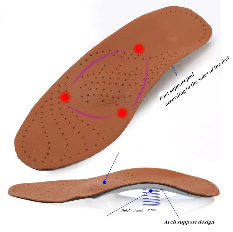 Ортопедические стельки для обуви, поддержка свода стопы из воловьей кожи, стельки для коррекции плоскостопия, амортизация, дышащие