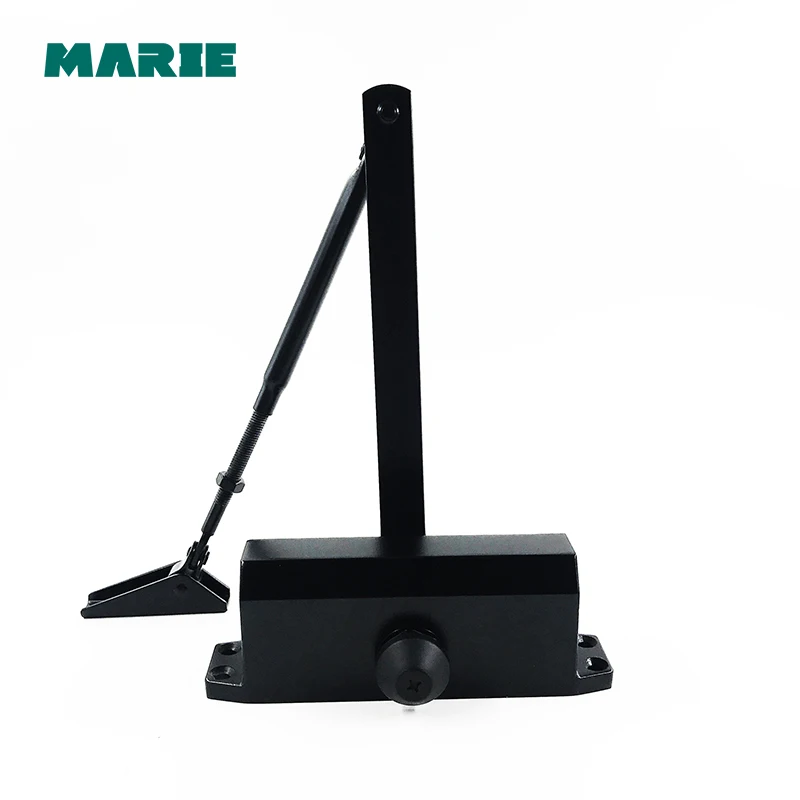 Black Color Aluminum Alloy Door Closer 40kg-65kg Automatic Hydraulic Door Closer