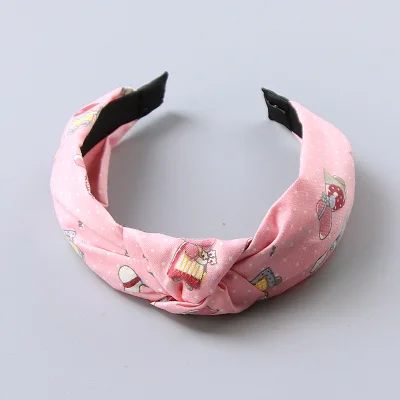 New Fashion Girls Cute Cartoon Dot Flower Smile Face Cloth Headband Kids Birthday Gifts Hairbands Hair Bands Hair Accessories - Цвет: 10