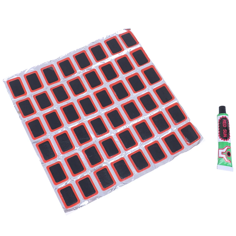 48 Pcs+1 Glue High Quality Round Bicycle Bike Tire Tyre Rubber Patch Piece Cycling Puncture Repair Tools Kits | Спорт и развлечения