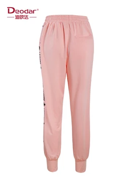 

Deodar Sweet Girl Pink Side Stripe Print Cartoon Pattern Vitality Sports Trousers Female