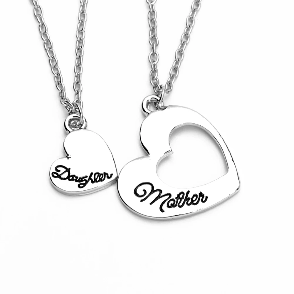 Европа Романтический полый мать дочь подвеска «любящее сердце» ожерелье Женские буквы Любовник Сердце ожерелье как подарок на день матери