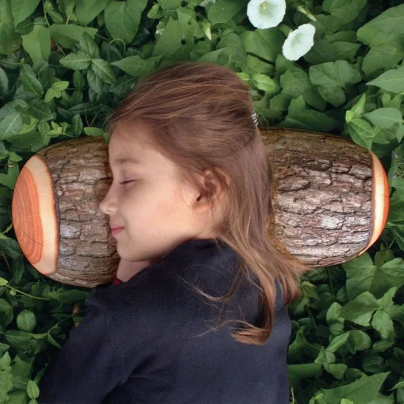 

Memory Foam Pillow 1 Piece 38x16.5cm Wood Log Pillow / Tree Stump Wood Texture Throw Pillow In The Car Decorate