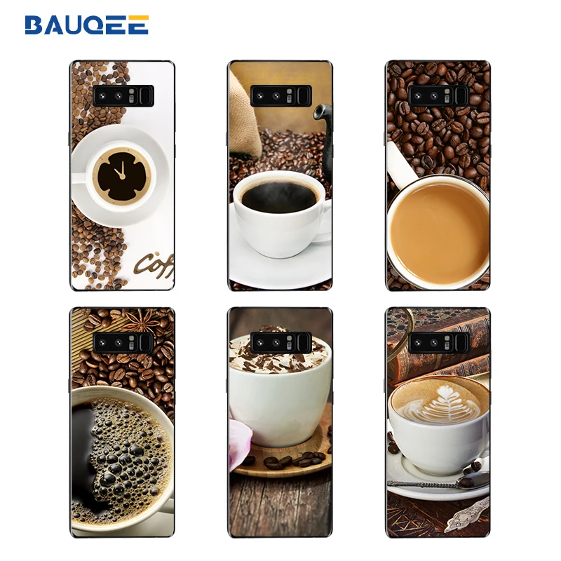BAUQEE Coffee Soft PC+TPU Clear Phone For Samsung Note 8 Case Fundas Coque Cover iPhone 7 7Plus 6 6S SAMSUNG GALAXY |