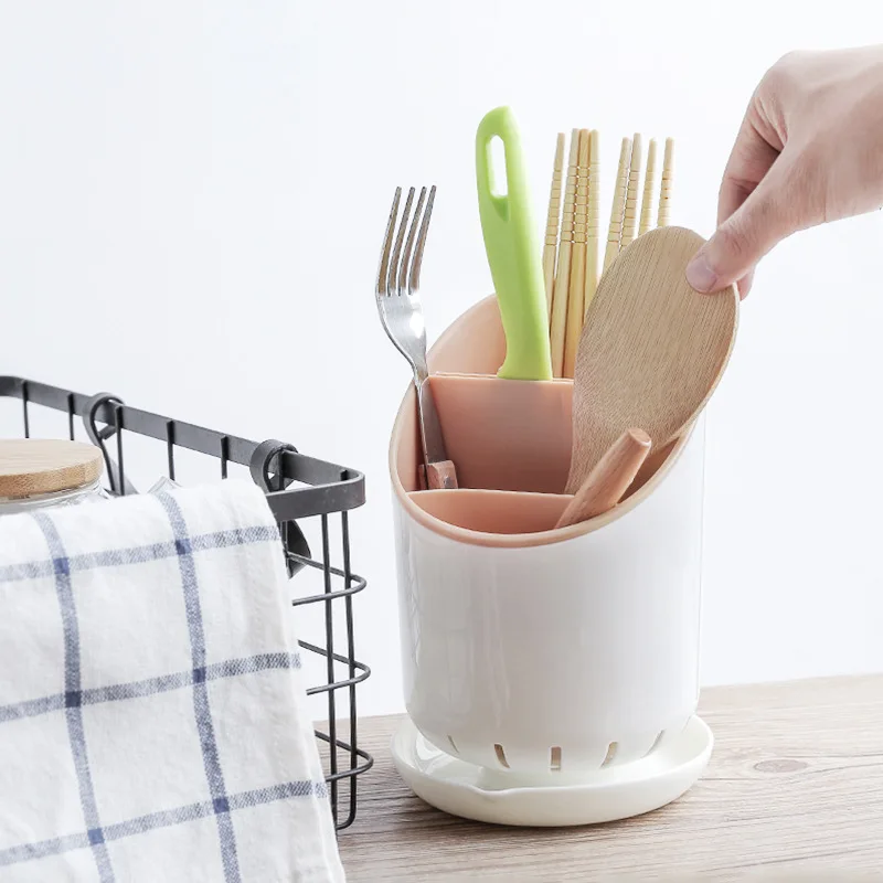 

Kitchen Knife Block Cutlery Holder Compartments Dish Drainer Basket Cutlery Utensils Holder Kitchen Chopsticks Spoon Fork Knife