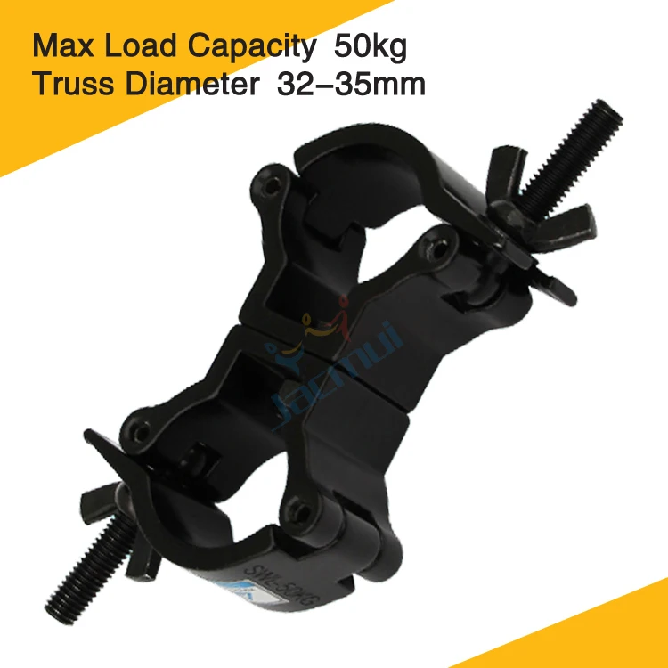 

Small Fastener 32-35mm 50kg Double Ring Swivel Duty Light Clamp For Stage Truss Pipe