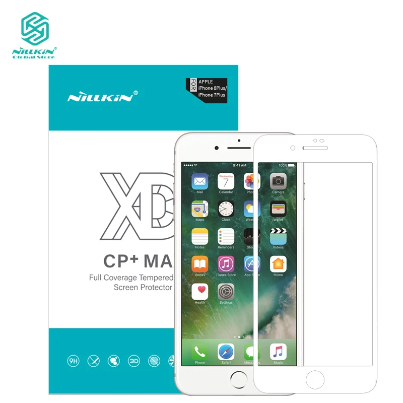 Nillkin glass film for iPhone 8 7 PLus curved full screen Anti-Explosion protector Anti-broken edge Full Screen Protector 5.5&quot |