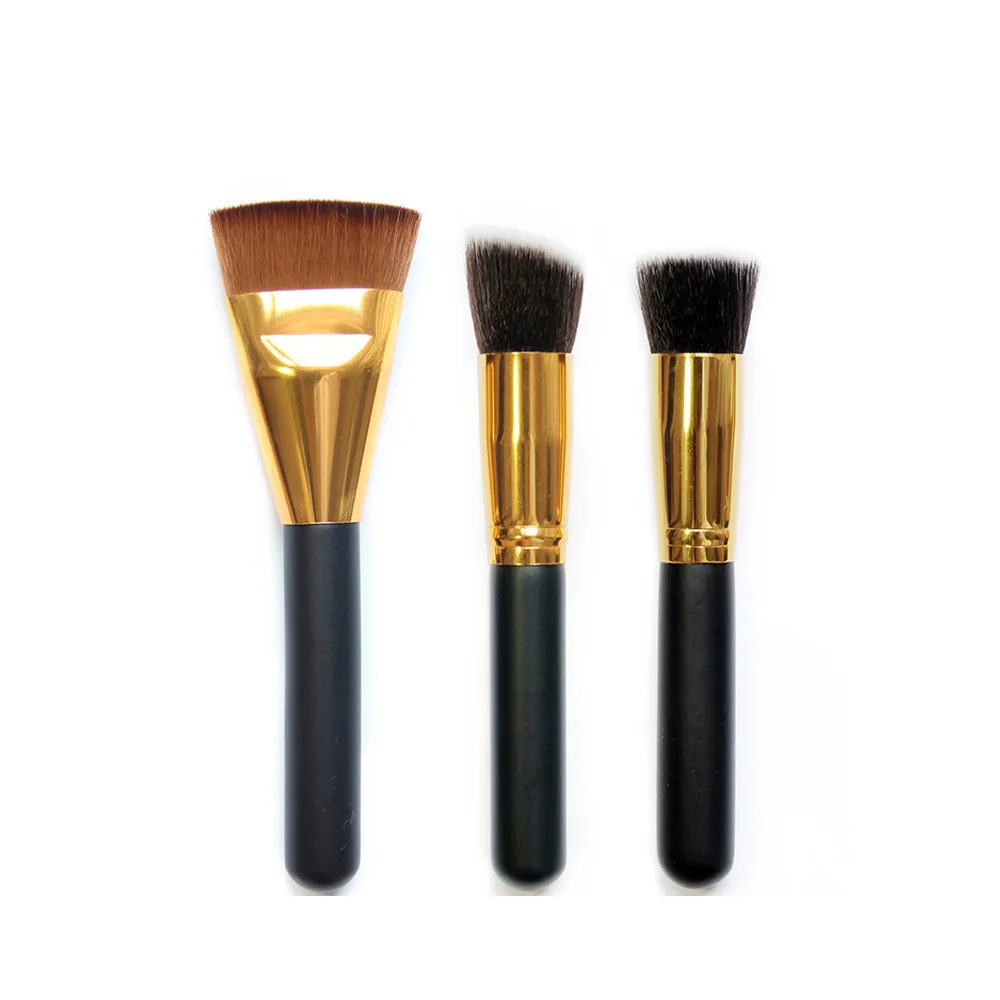

3Pcs Synthetic Kabuki Flat Foundation Brush Single Makeup Cosmetic Brush maquiagem profissional completa kit для макияжа 04*