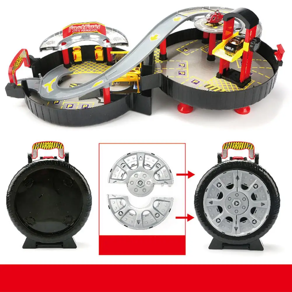 Продажа Игрушечный гараж s спиральные роликовые рельсы сплав транспортные средства дети город шина парковка игрушечный гараж автомобиль грузовик ...