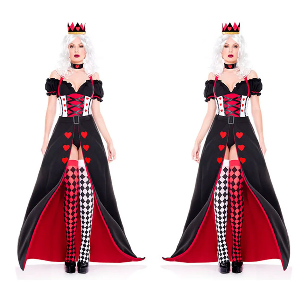 Sexy Poker Queen Dress Cosplay Halloween Costume for Women - Red Queen of Hearts Carnival Outfit image 4