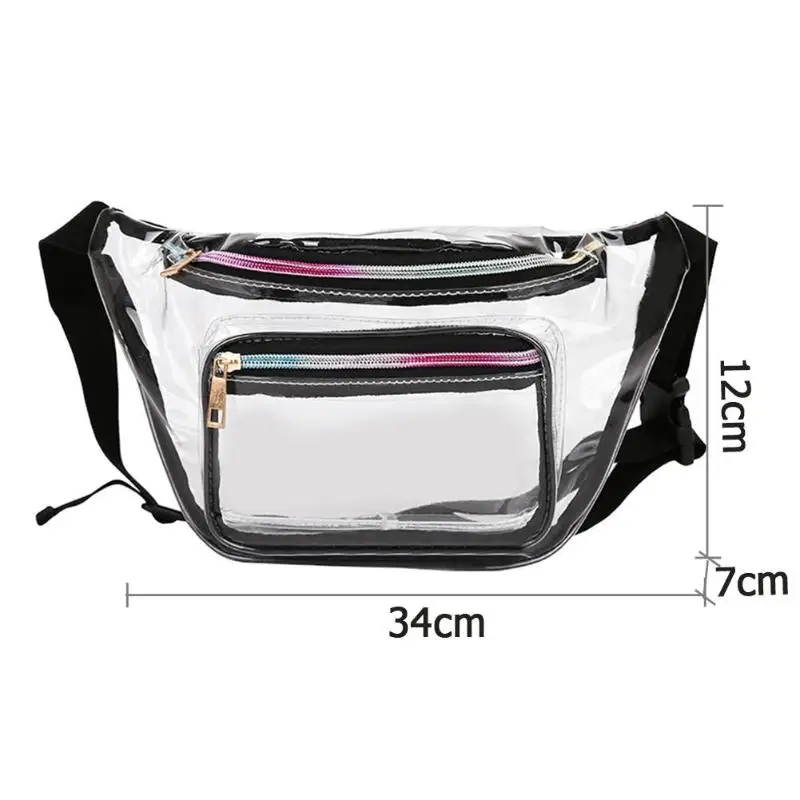 Прозрачный ПВХ Талия пакеты Для женщин девочек Повседневное мешок Фанни груди ясно сумки на плечо