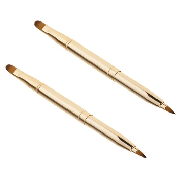 

2Pcs Lip Brushes Eyeshadow Applicators Retractable Design with Caps Easy for Travel