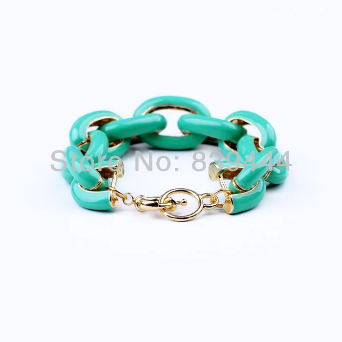 

New Fashion Gold Color Jewelry Green Shiny Enamel Bracelet Bracelets & Bangles