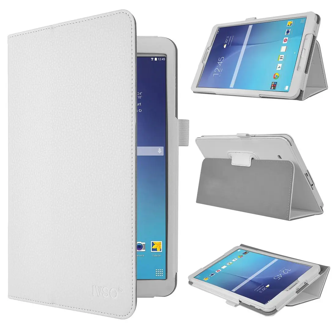 

For Samsung Galaxy Tab E 9.6-Inch Flip Case Slim-Book Stand Cover Case for Samsung Galaxy Tab E 9.6-Inch Tablet (White)