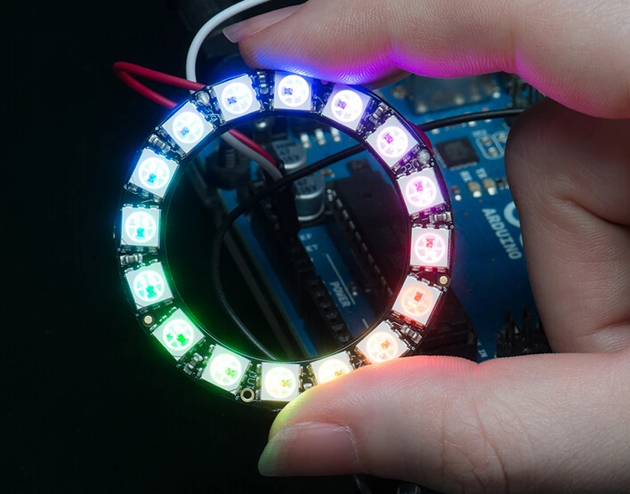 16 бит цветное светодиодное кольцо-16 x WS2812 5050 RGB светодиодный RGB led со встроенным драйверы светодиодный коммутационный cuiisw Совместимость