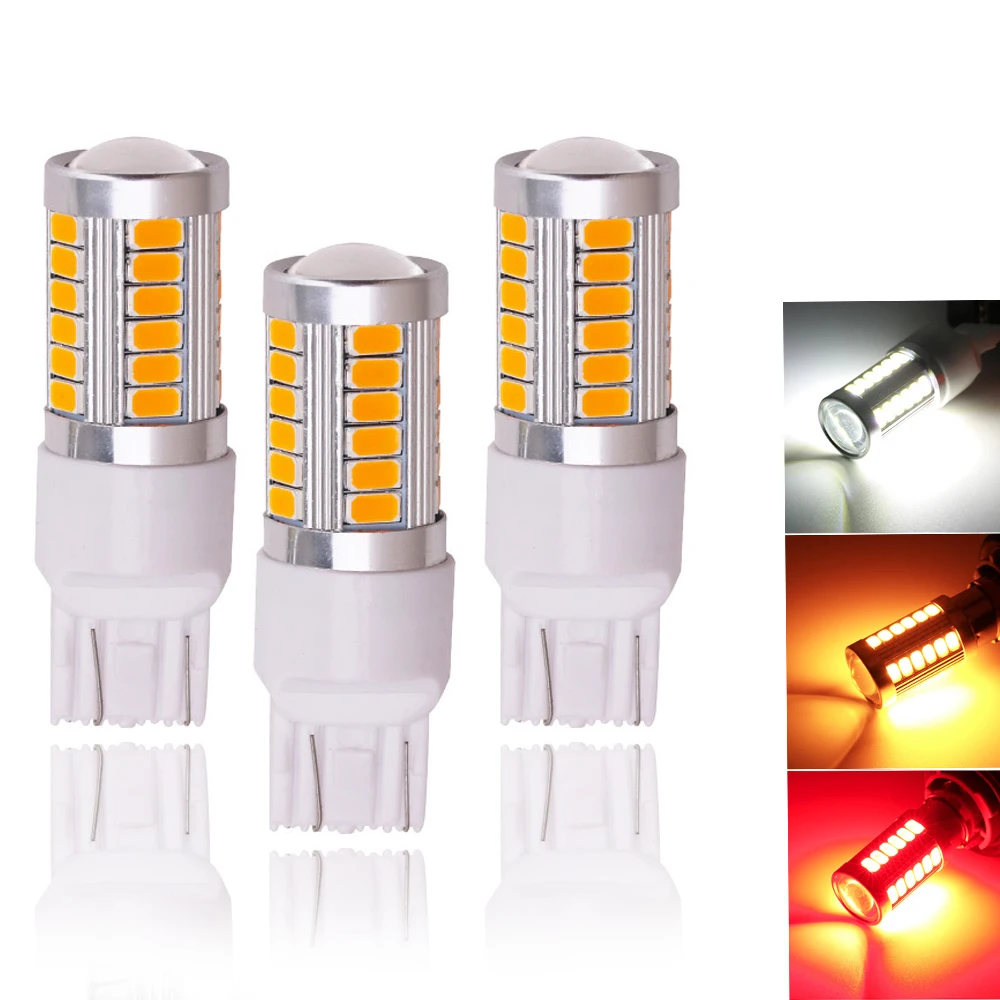 2pcs T20 7440 7443 LED W21W W21/5W Car Bulb 5630 5730 Auto Turn Signal Light Reverse Tail Brake Lights 12V | Автомобили и