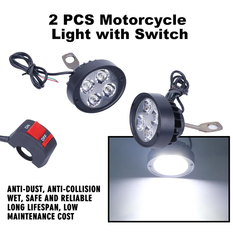 CARLitek Led Moto r фара rcycle прожектор белый Faro cicleta водонепроницаемый farois