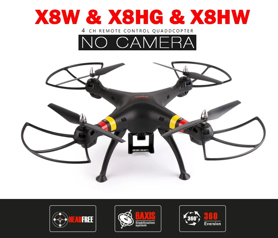 SYMA X8W X8HG X8HW Квадрокоптер с дистанционным управлением Drone без каких-либо Камера 2,4G 6-осевой Радиоуправляемый вертолет может поместиться Gopro/Xiaoyi/SJCAM VS MJX B3 B6