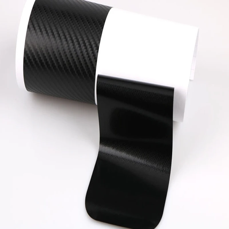 4 шт. Universa 4D 3D Черный углеродного волокна автомобиля Накладка двери наклейка для порога для защиты панели