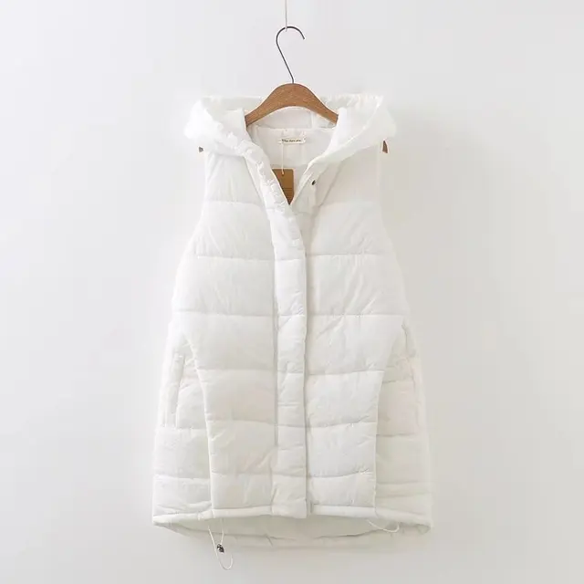 4XL Loose White Cotton Vests For Women Plus Size Long Winter Coat Thick