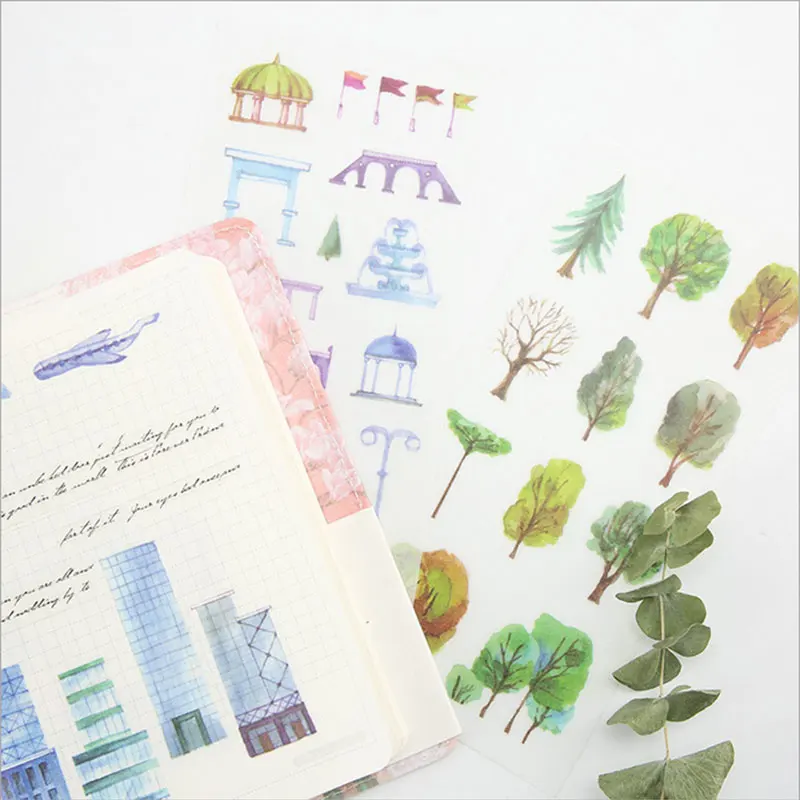 

6pcs/lot City good time children Paper diy Decorative Sticker Diary Album Label Sticker Scrapbooking Sticker Stationery