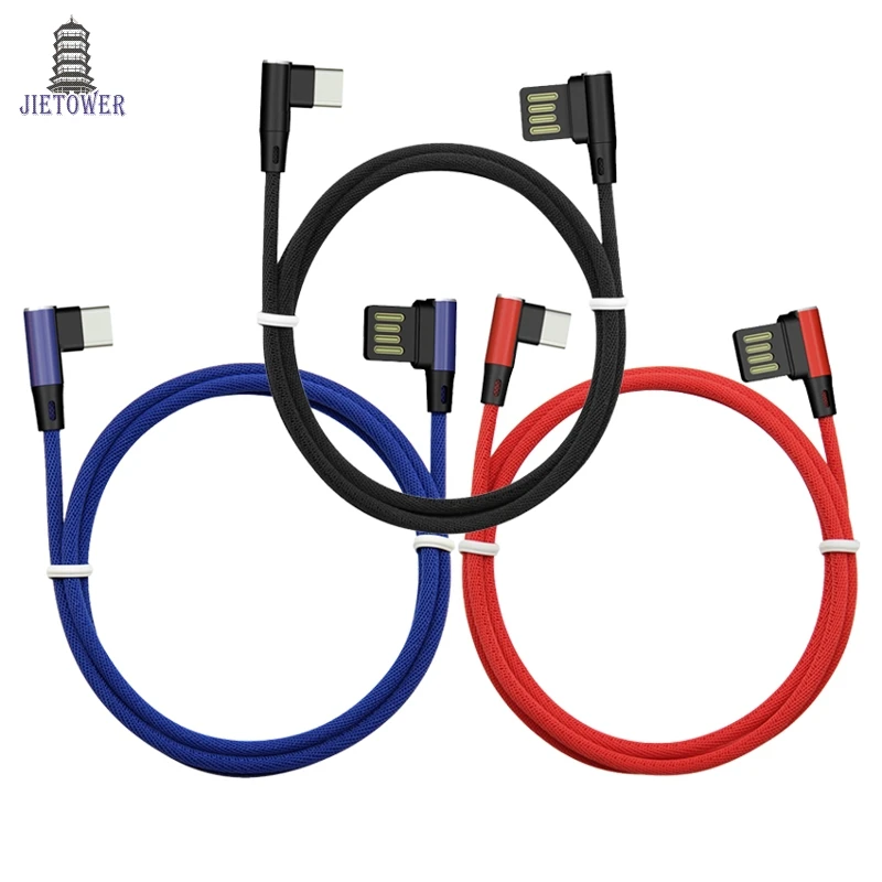 50 шт. USB Type C кабель для быстрой зарядки 90 градусов usb c 3 1 передачи данных зарядное