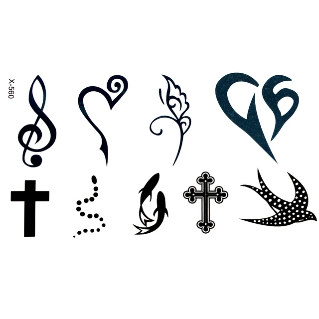 20pcs Fishing Waterproof Temporary Tattoo sticker Cross