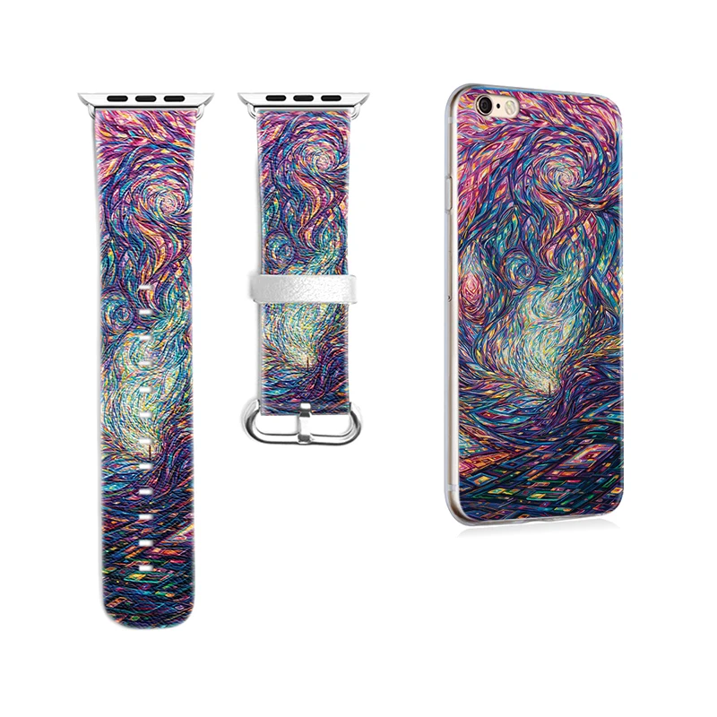 New Aesthetic Abstractionist Style Leather Band for Apple WatchStrap 38mm 42mm Band for Iwatch Series 1 2 3 Gift for IPhone Case apple-bands-series- : image New Aesthetic Abstractionist Style Leather Band for Apple WatchStrap 38mm 42mm Band for Iwatch Series 1 2 3 Gift for IPhone Case apple-bands-series-