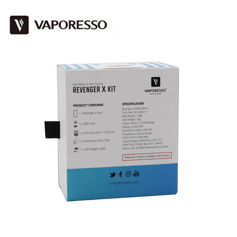 Vaporesso Мститель X комплект вейпер с 220 Вт Mod и 2 мл NRG Мини Танк/5 вапоризатора vaporesso