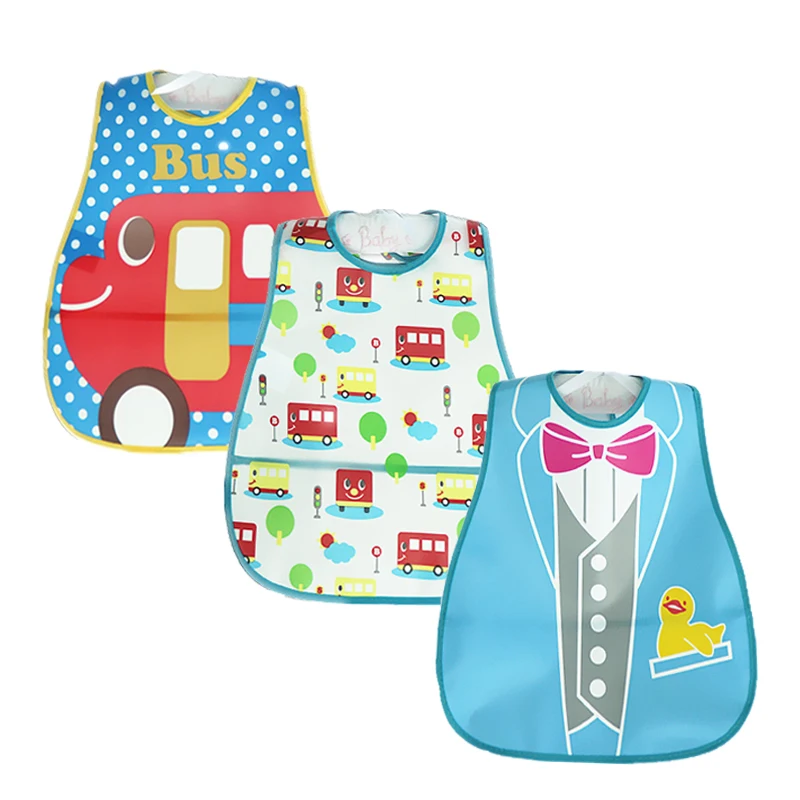 3 PcsLot Baby Bibs Cute Cartoon Baby Bib Waterproof Animal Smock Children Bib Burp Clothes Soft Infant Feeding Eat Toddler Bibs (3)