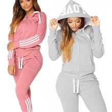 Причудливый спортивный костюм спортивный пуловер с длинными рукавами из двух частей женский теплый комплект с капюшоном студенческий удобный