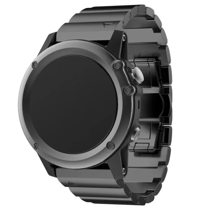 Наручные часы ремешок металлический нержавеющая сталь часы ремешок для Garmin Fenix 3/HR - Цвет ремешка: Черный