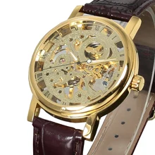 Top Marque Luxe Mode Casual Hommes D’acier Inoxydable Montre Mécanique Squelette Main Vent Montre Pour Hommes Robe Montre-Bracelet