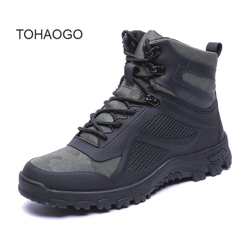 

2018 autumn and winter new high-top combat Men's Shoes outdoor waterproof non-slip hiking casual shoes cross country shoes