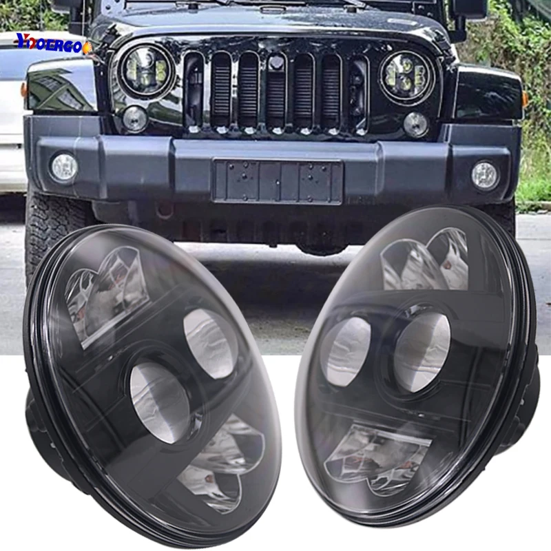 

YOOERGOO 80W 7 Inch LED Headlight with E9 Conversion Kits 80w high low beam round headlamp For Hummer