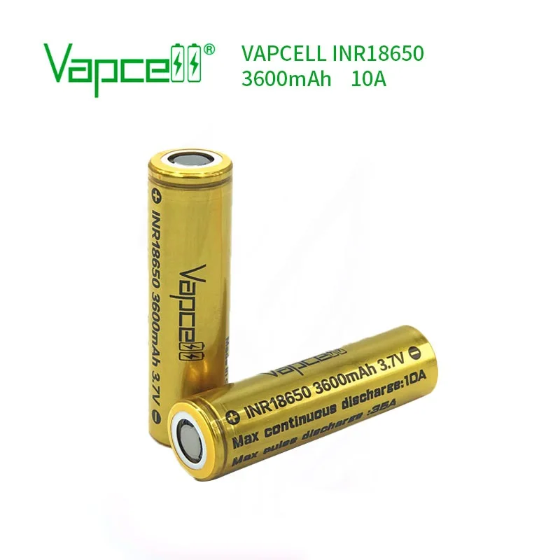 1 доллар купон Vapcell 18650 анти-помех Перезаряжаемый 18650 3600mAh 10A/35A 3,7 V 18650 литий-ионный аккумулятор