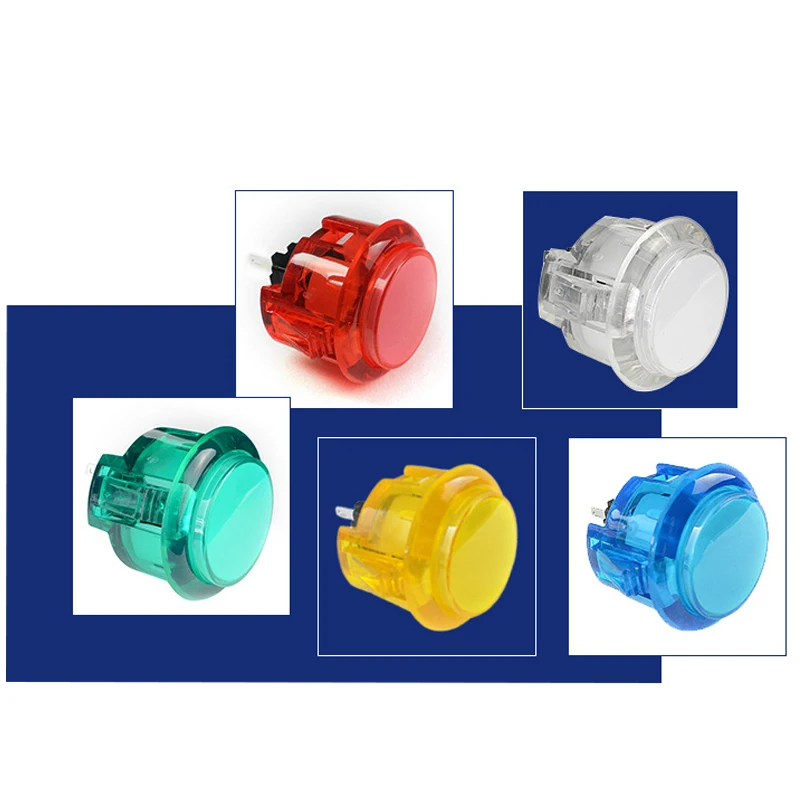 

50pcs Zero Delay Joystick Arcade DIY Kit 30-card clear crystal button Controller For Arcade Mame Arcade Game for sanhe
