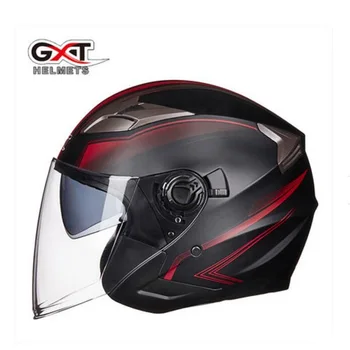 

2018 Summer New GXT Double lens Motorcycle Helmet safety protection Half Face Motorbike Helmets made of ABS and PC Lens Visor