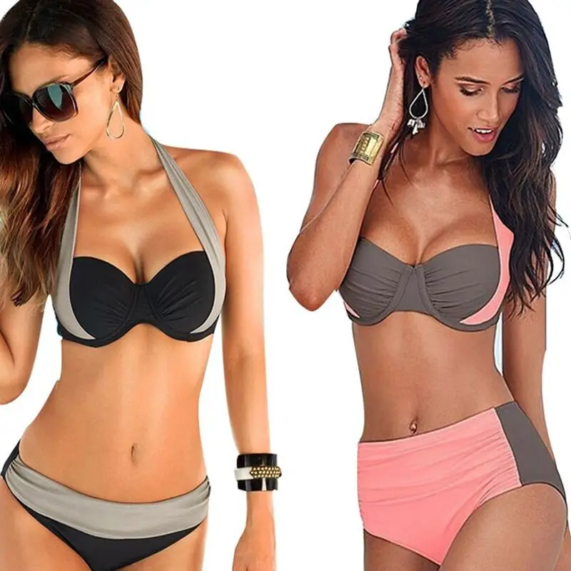 

Bikini 2018 New High Waist Swimwear Women Sexy Bench Swimsuit Bathing Suit Push Up Brazilian Biquini Maillot De Bain