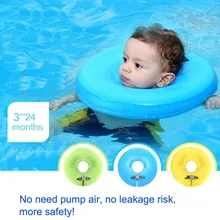 Swimtrainer No need pump air More Safety Swimming Ring Free inflatable collar Quality Baby Neck Swimming Ring 3-24months