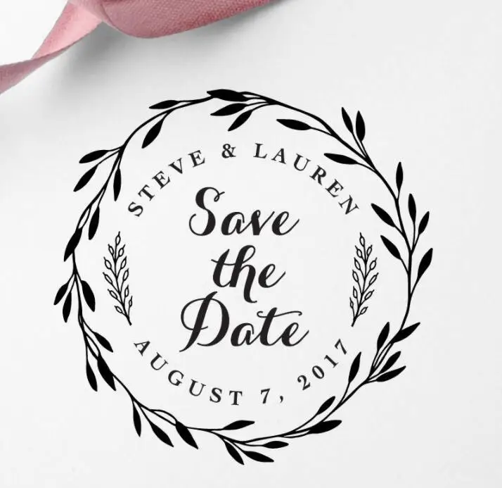 Personalized Custom Self Inking Save the Date Lover Round Address Wedding Stamp 