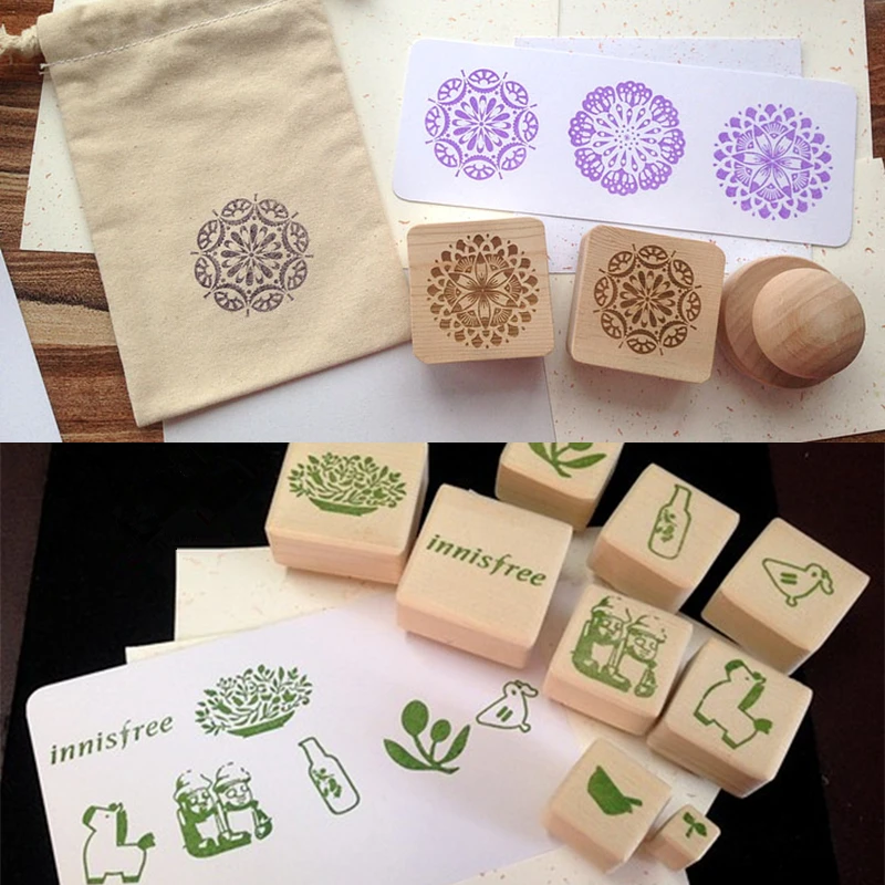 

Round and square custom ink pad rubber stamps for scrapbooking wooden rubber