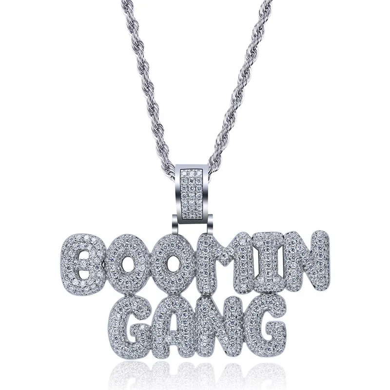 OMYFUN Factory Price Hip Hop Bubble Initial Letters Pendant Necklace Gold Silver CZ Paved Jewelry Fashion Bijoux Dropshipping OMYFUN Factory Price Hip Hop Bubble Initial Letters Pendant Necklace Gold Silver CZ Paved Jewelry Fashion Bijoux Dropshipping