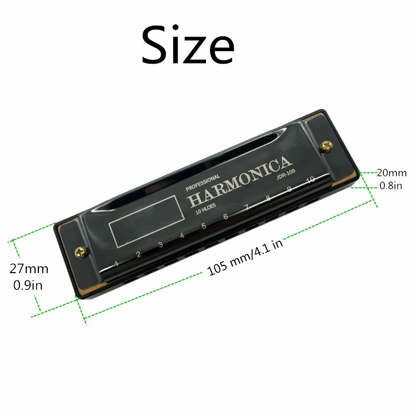 Diatonic стандарт 10 отверстий гармоника Губная гармошка с корпусом harp музыкальный инструмент Melodica Ключ C для Блюз Рок Джаз фолк