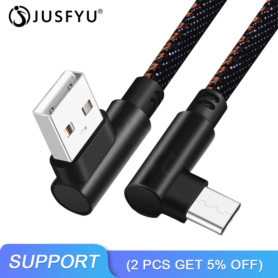 

Micro USB Charger Cable 90 Degree L Type USB 2.4A Fast Charging Data Sync Cables For iPhone Android Type C Microusb Charger Wire