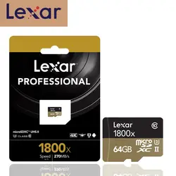 Lexar флешка memoria карты Micro sd карта 270 МБ/с. 1800x64 GB microsd TF карты флэш-памяти UHS-II SDXC U3 для беспилотная спортивная видеокамера