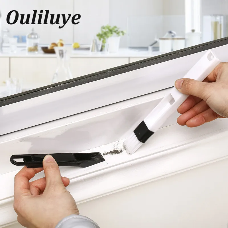 

1PCS Multipurpose Computer Window Cleaning Brush with Dustpan Door Keyboard Gap Dust Cleaner+Dustpan 2 In 1 Track Cleaner Tool
