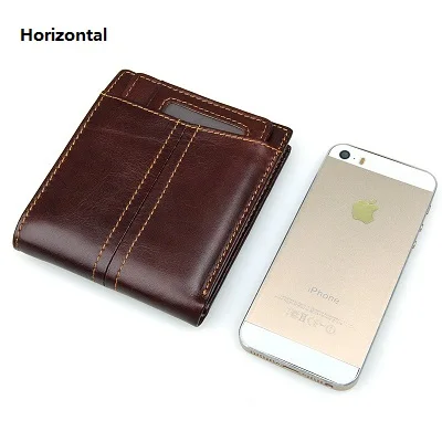 MJ Male Wallets Vintage Genuine Leather Bi-Fold Men's Wallet Card Holder Short Purse Coin Pocket ID Photo Window Wallet for Men (17)1
