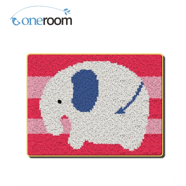 nOneroom ZD132 white Elephant Hook Rug Kit DIY Unfinished Crocheting