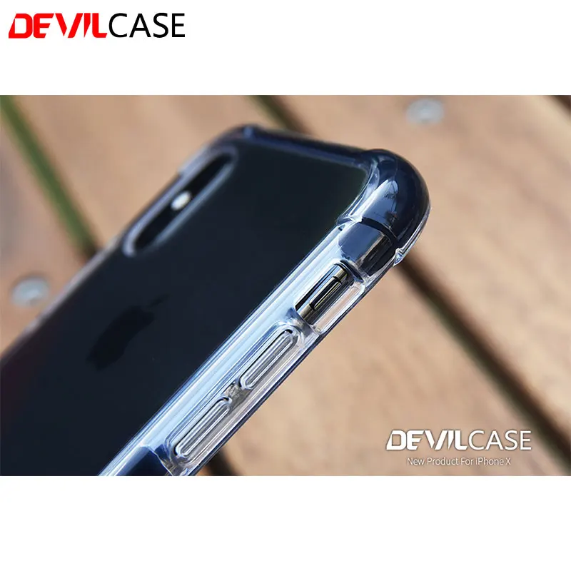DEVILCASE для iPhone X XS Tri material противоударный прозрачный чехол из ТПУ + TPE PC телефона IPX